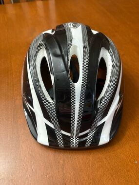 Kids Black and White Bike Helmet - Youth Protective Helmet